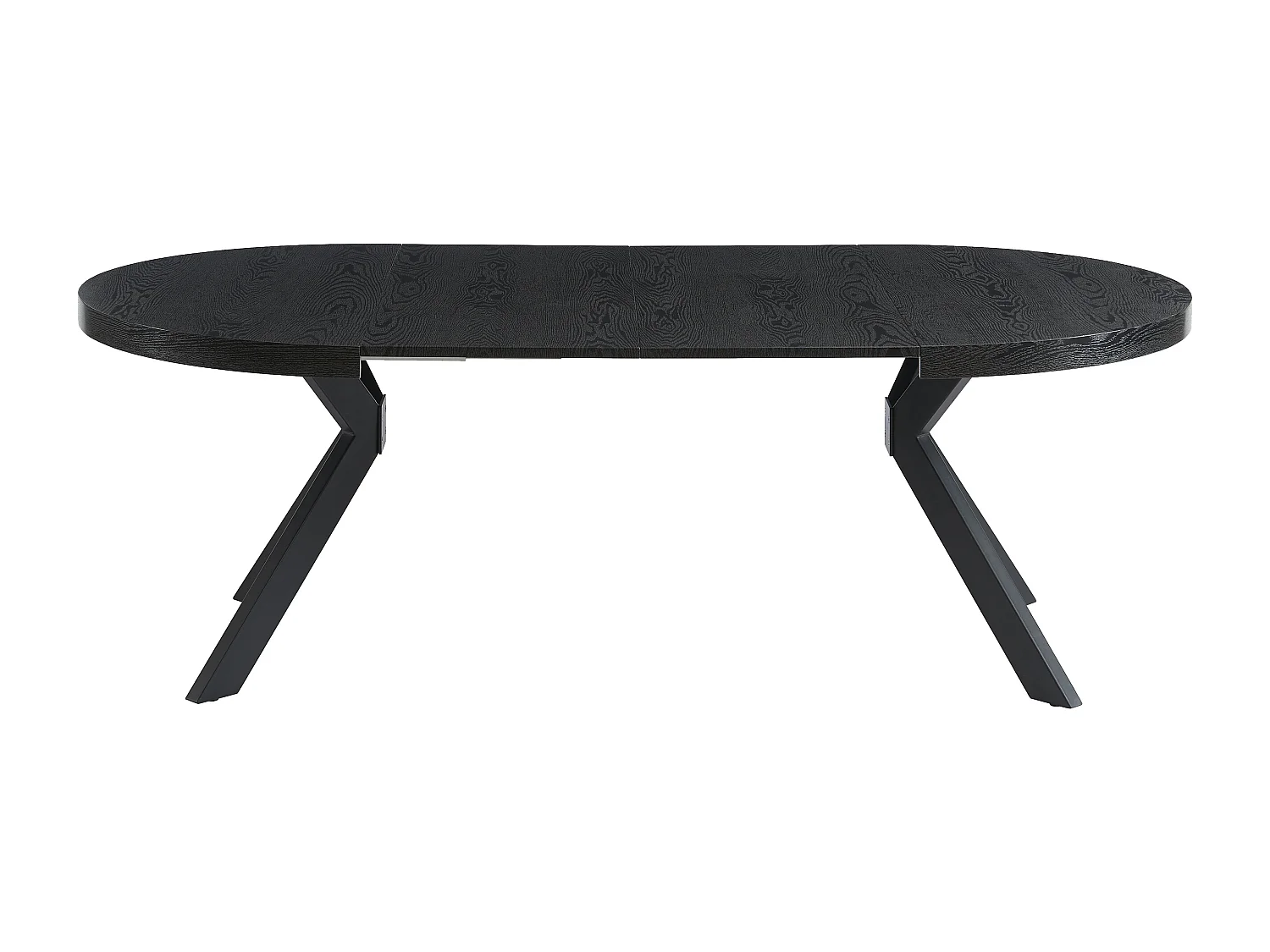 Table à manger extensible 4 à 8 personnes en MDF et acier - Noir - KOMONI