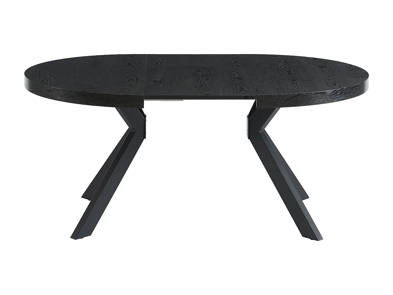 Table à manger extensible 4 à 8 personnes en MDF et acier - Noir - KOMONI