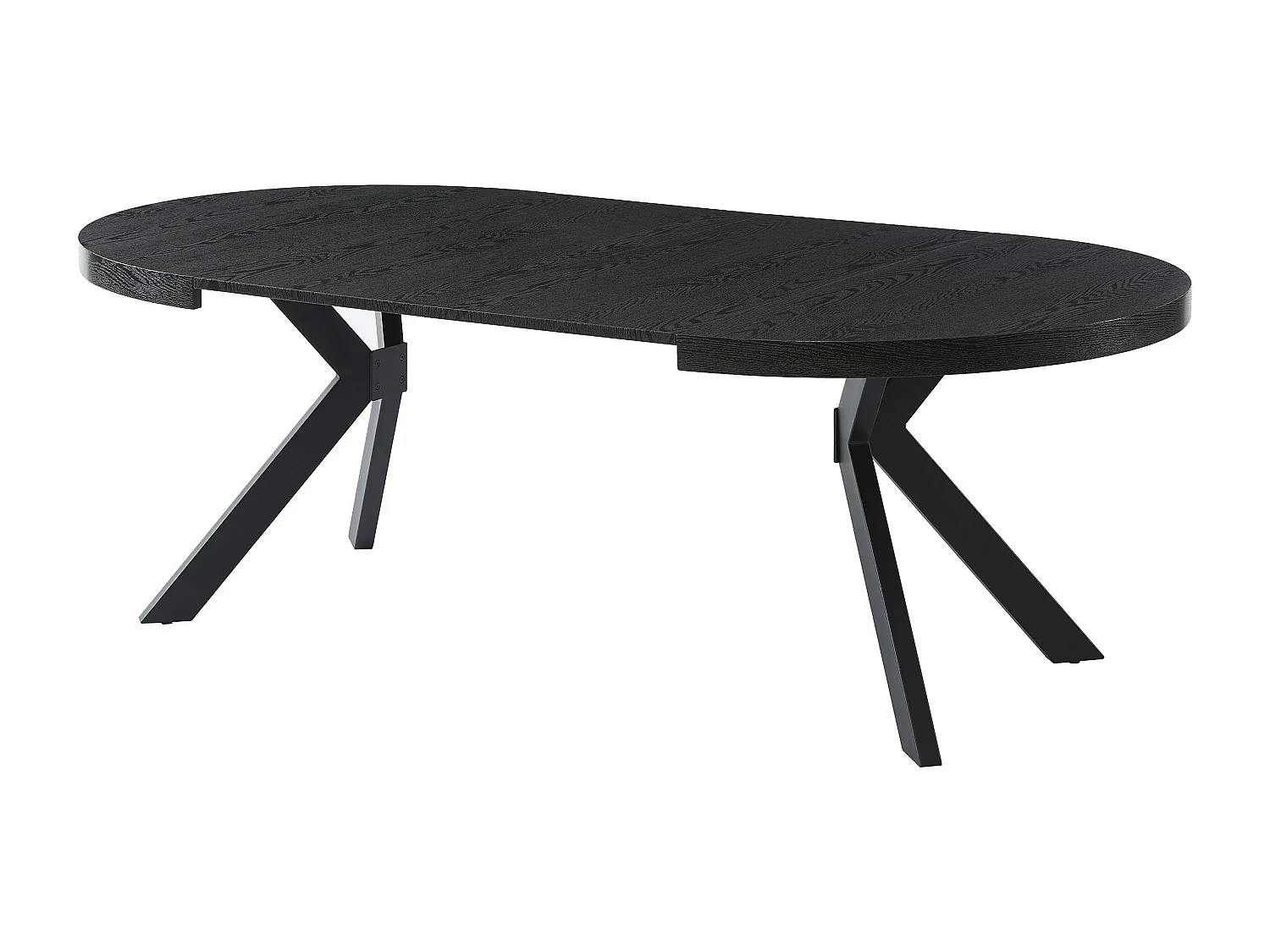Table à manger extensible 4 à 8 personnes en MDF et acier - Noir - KOMONI