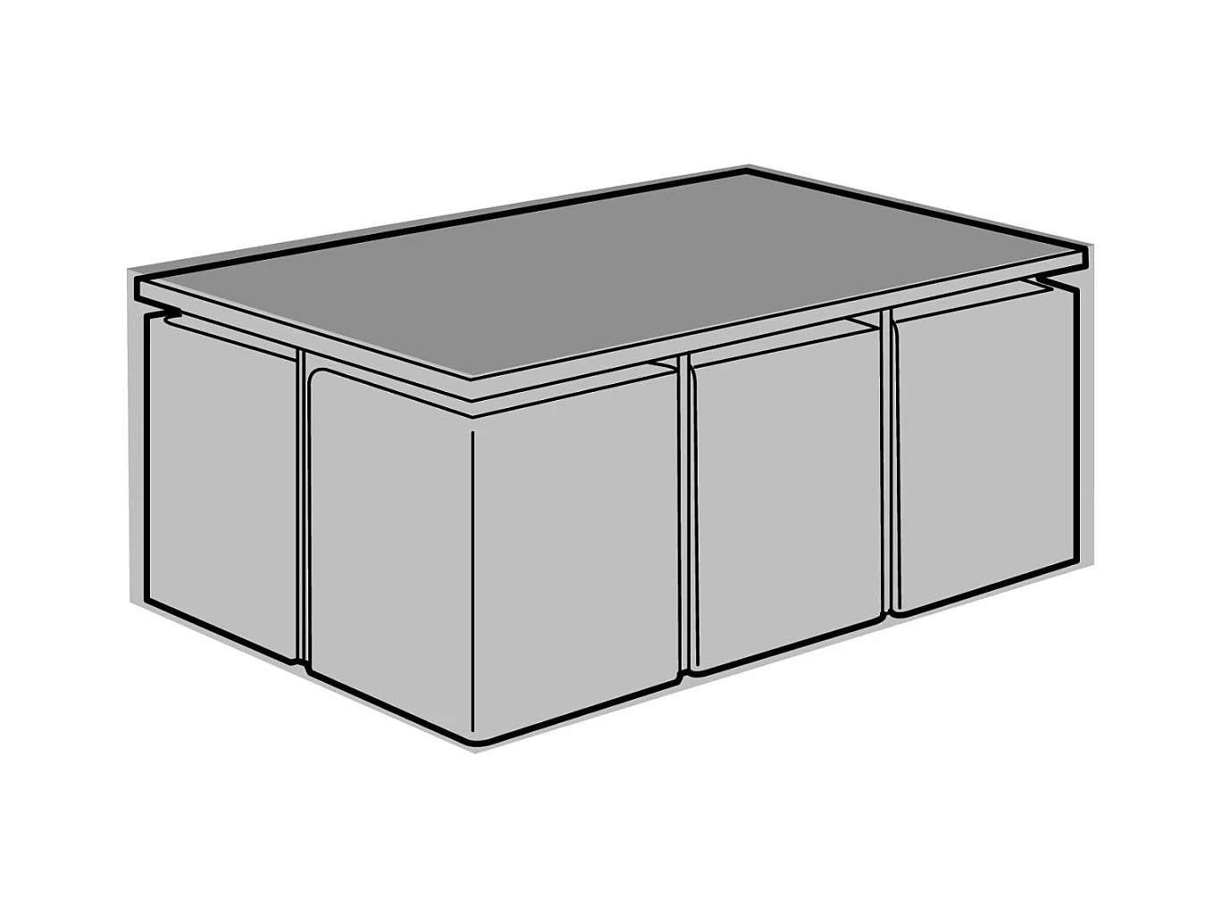 Schutzhülle für rechteckige Gartenmöbel cube
