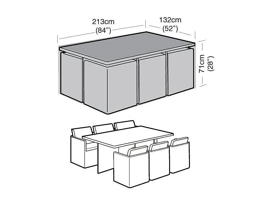 Schutzhülle für rechteckige Gartenmöbel cube