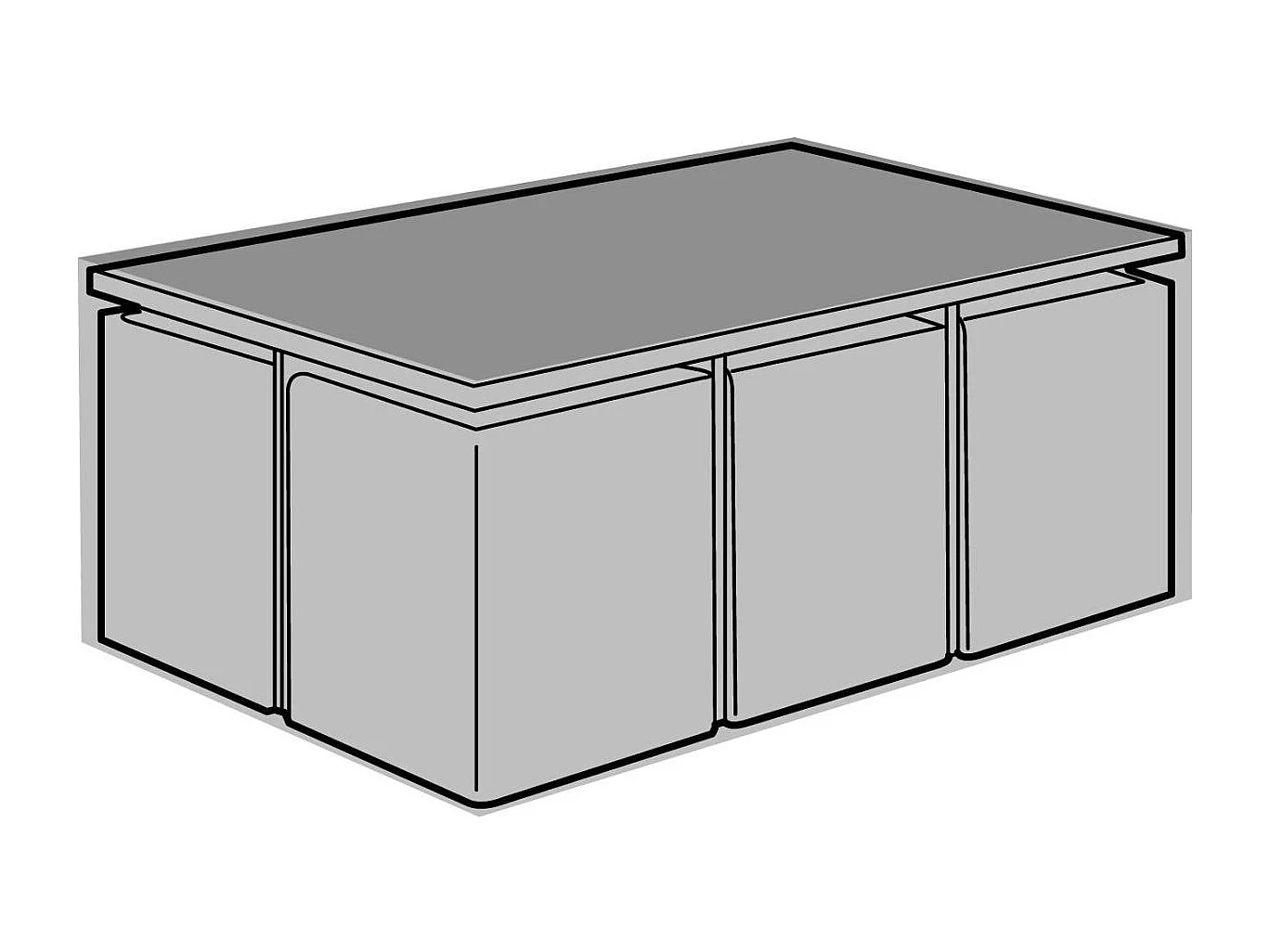 Schutzhülle für rechteckige Gartenmöbel cube