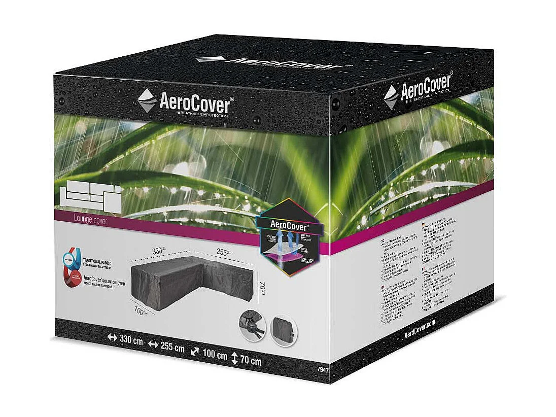 Housse de protection respirante pour ensemble de mobilier extérieur Pour ensemble mobilier angle droit 330x255x100xH70 cm