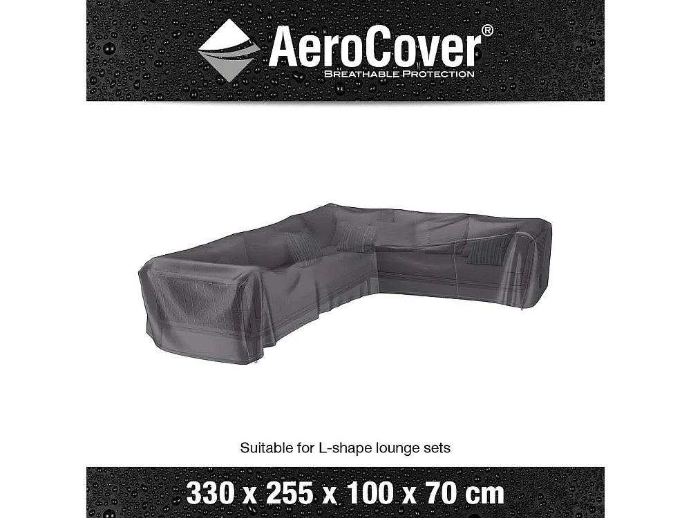 Housse de protection respirante pour ensemble de mobilier extérieur Pour ensemble mobilier angle droit 330x255x100xH70 cm