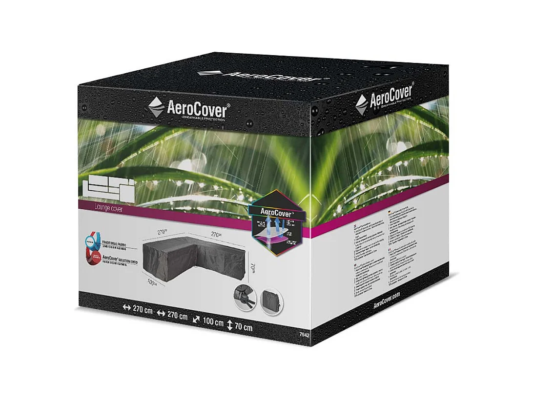 Housse de protection respirante pour ensemble de mobilier extérieur Pour ensemble mobilier angle 270x272x100xH70 cm