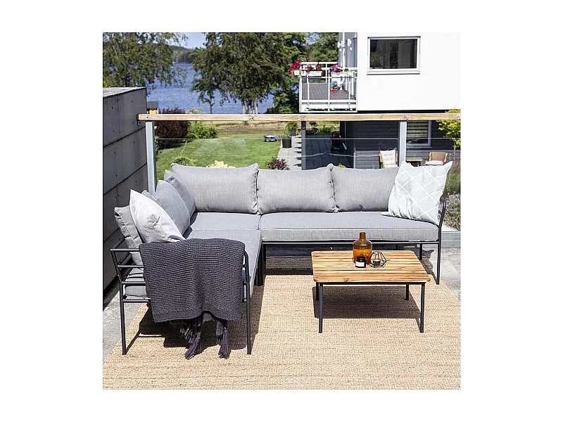 Penh Lounge-Set 2 Teile grau,natur.