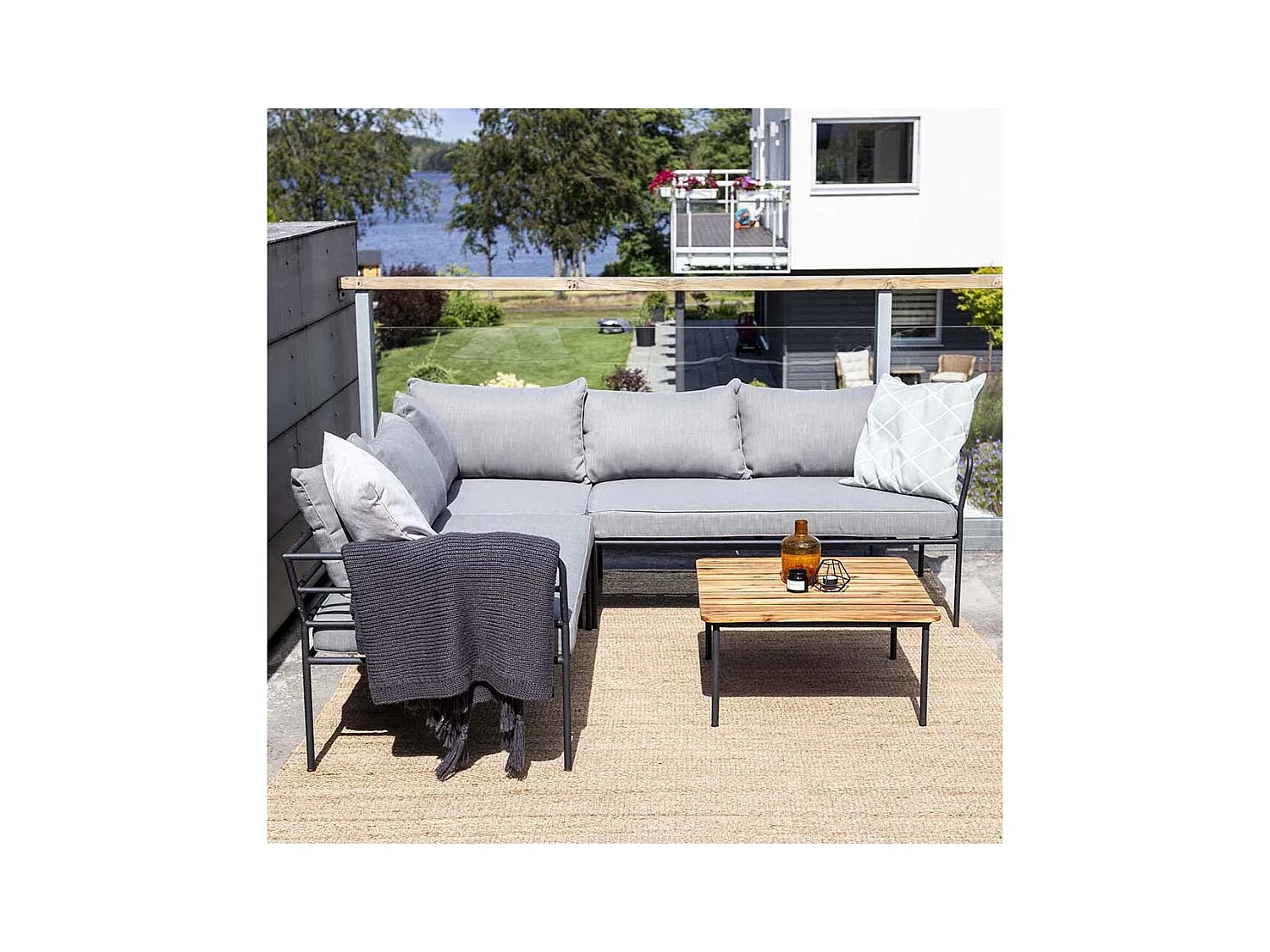 Penh Lounge-Set 2 Teile grau,natur.
