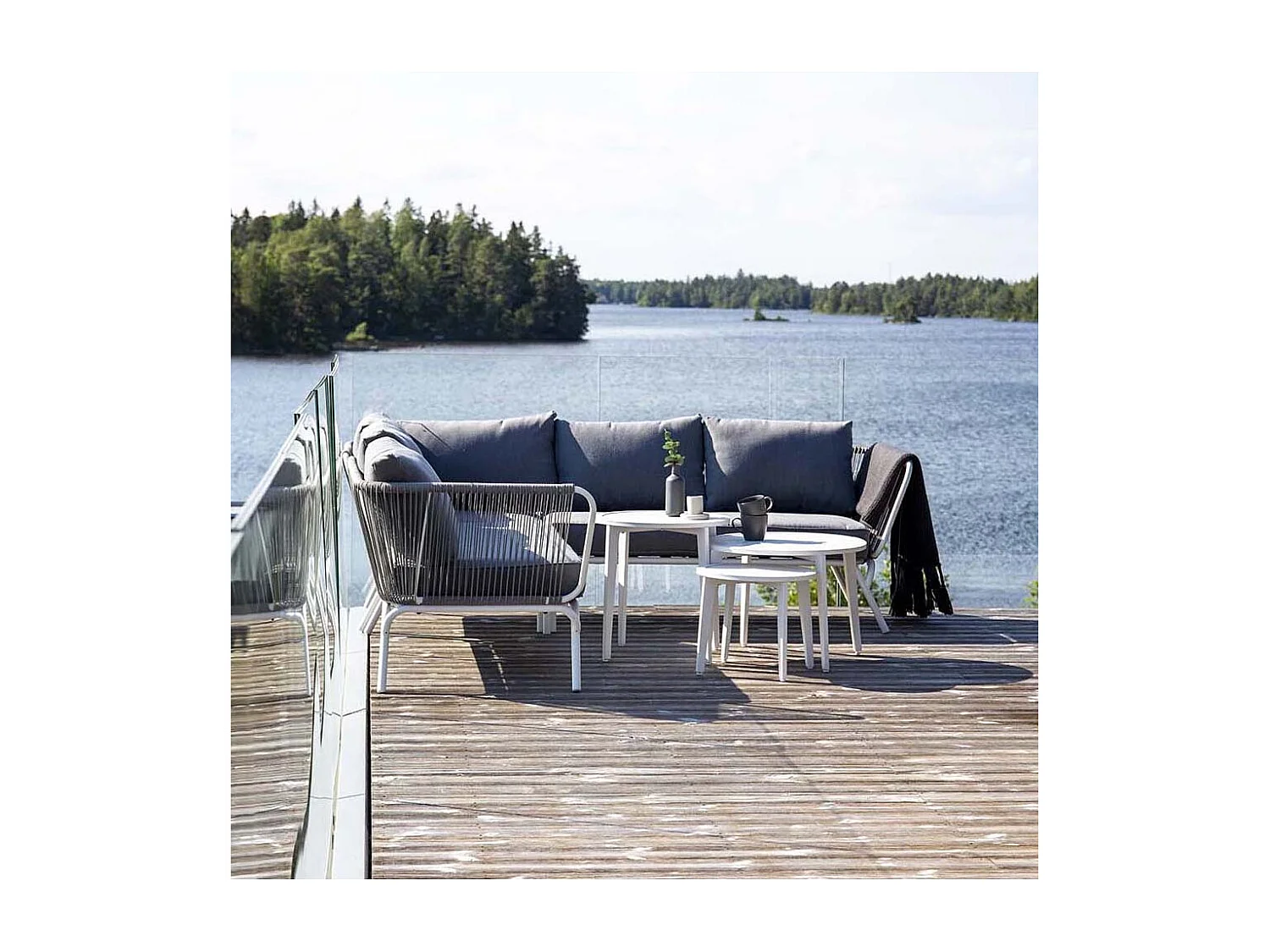 Roxo loungeset 4 delen grijs,wit.