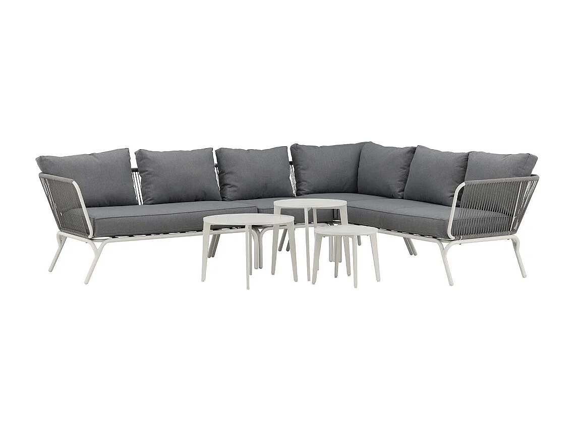 Roxo loungeset 4 delen grijs,wit.