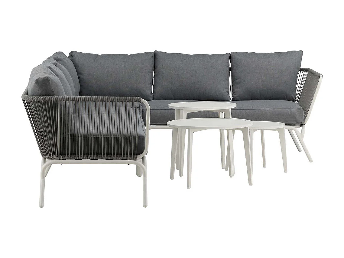 Roxo loungeset 4 delen grijs,wit.