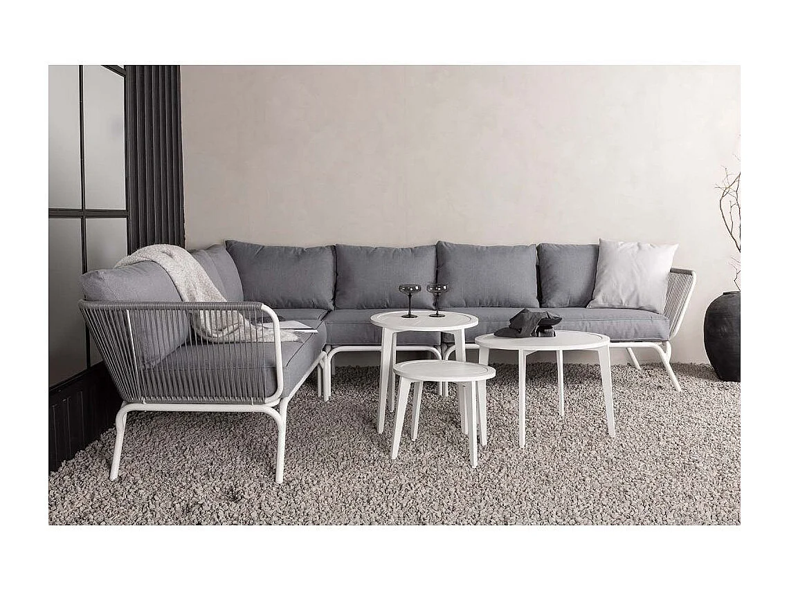 Roxo loungeset 4 delen grijs,wit.