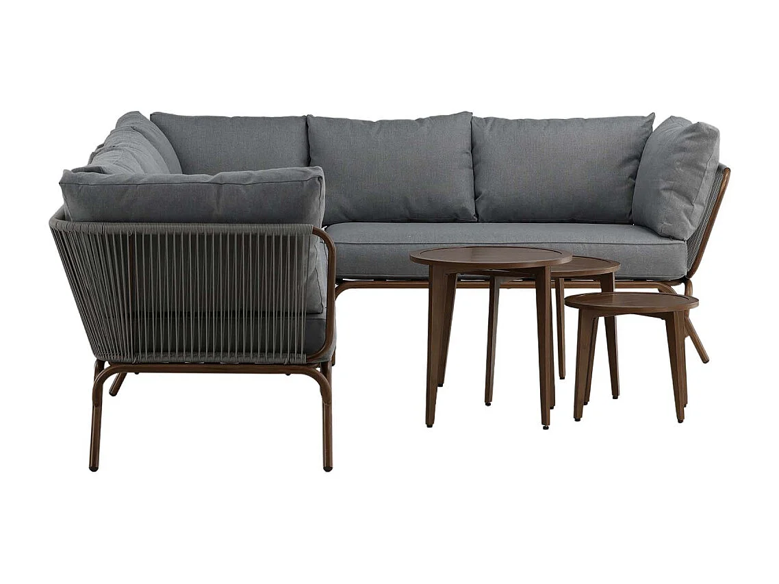 Roxo loungeset 4 delen grijs,bruin.