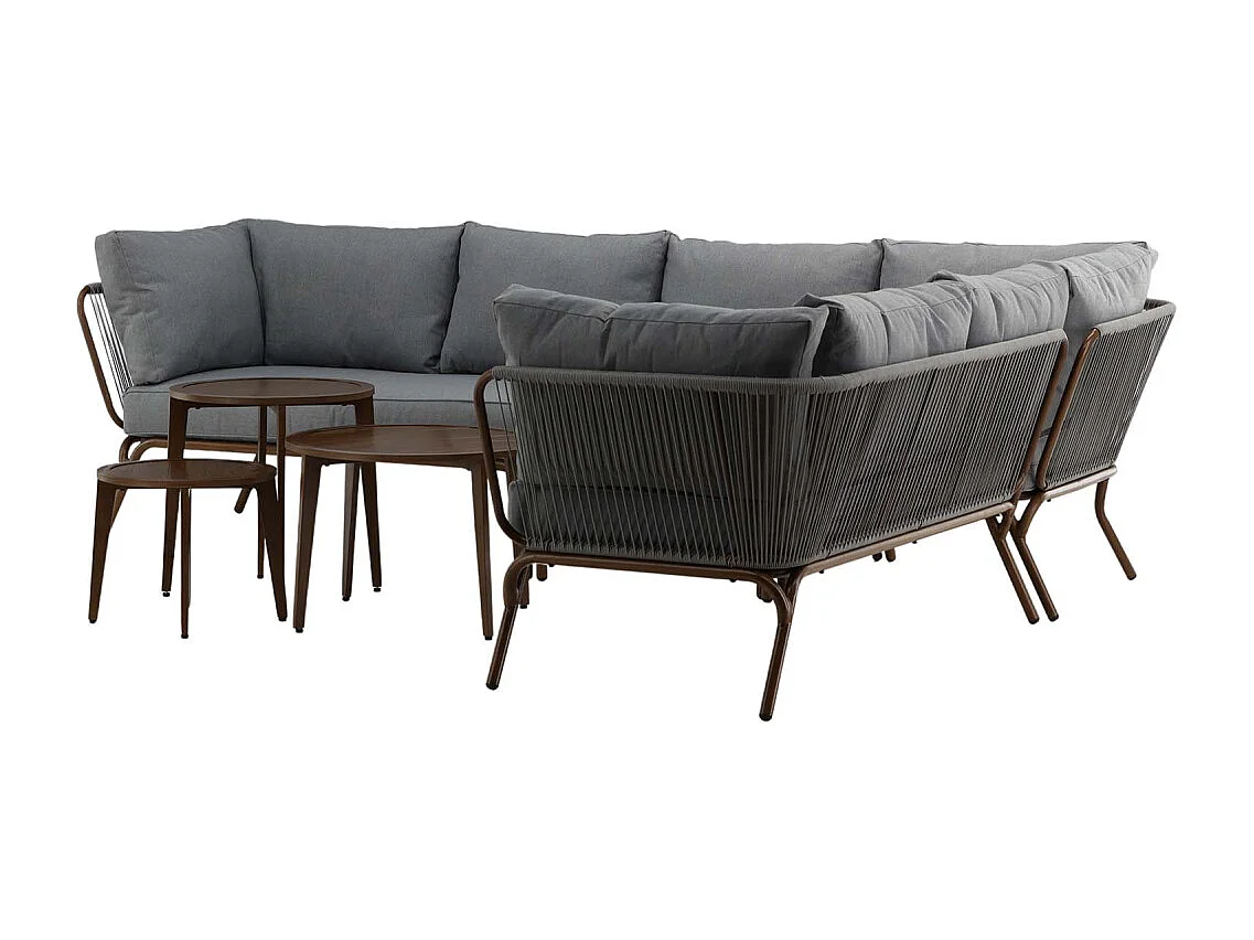 Roxo loungeset 4 delen grijs,bruin.