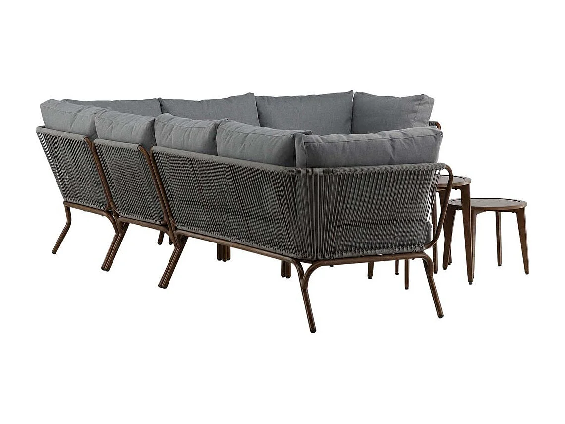 Roxo loungeset 4 delen grijs,bruin.