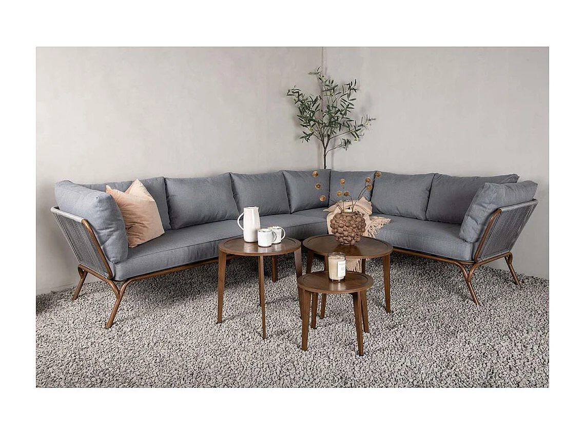 Roxo loungeset 4 delen grijs,bruin.