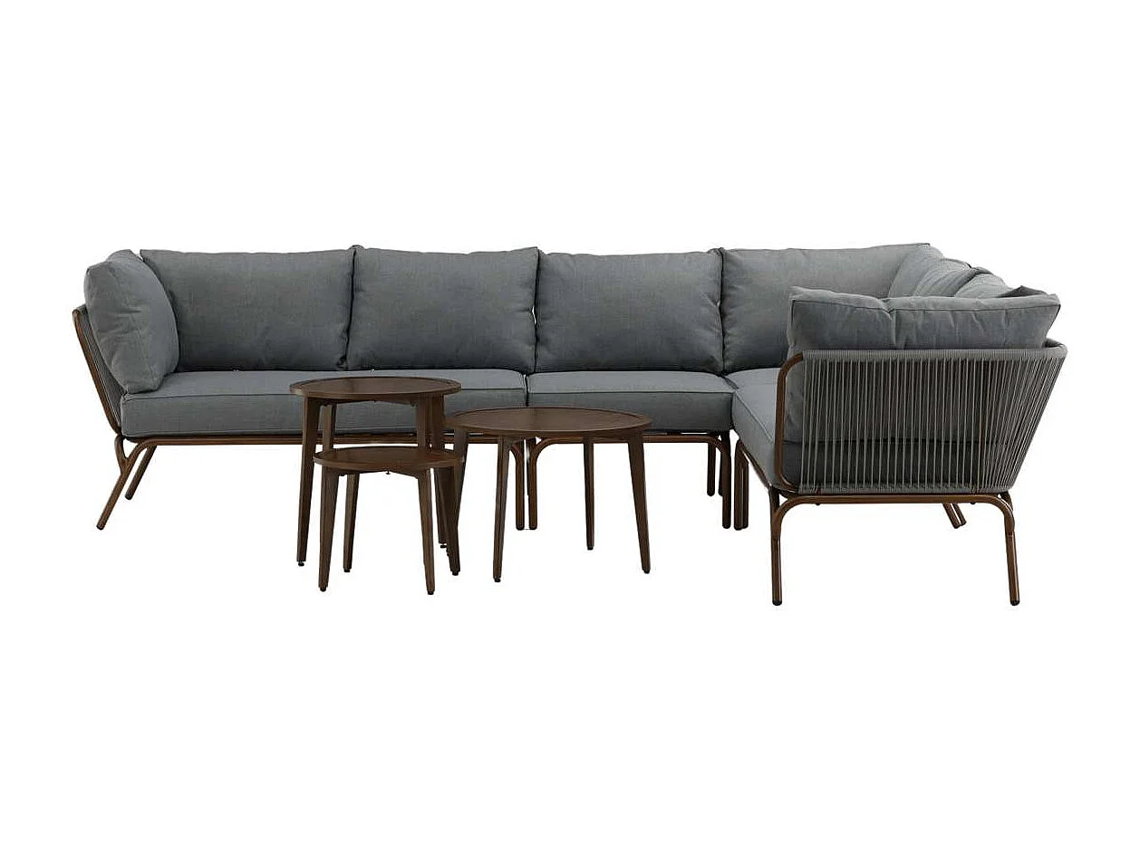 Roxo loungeset 4 delen grijs,bruin.