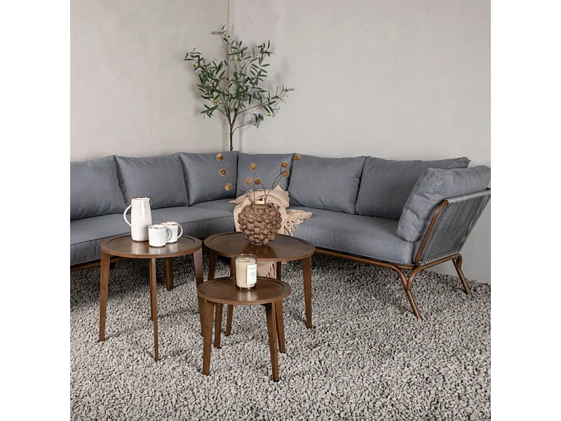 Roxo loungeset 4 delen grijs,bruin.