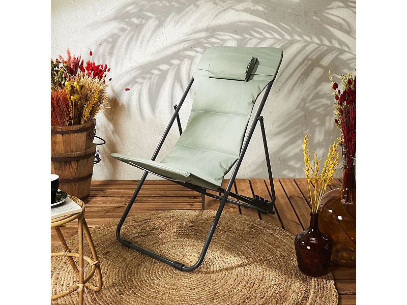 Transat Pliant Corfou Vert Kaki Vert