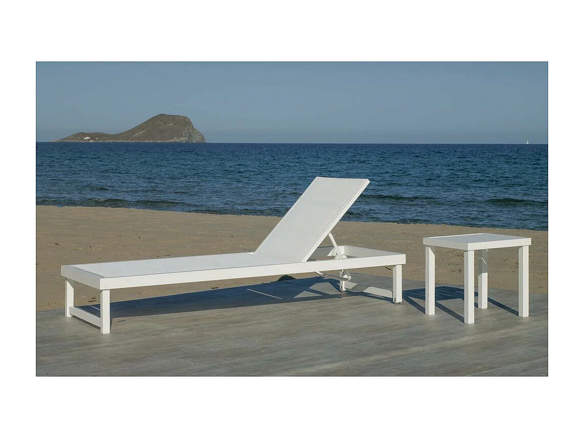 Bain de soleil en aluminium Cancun Blanc