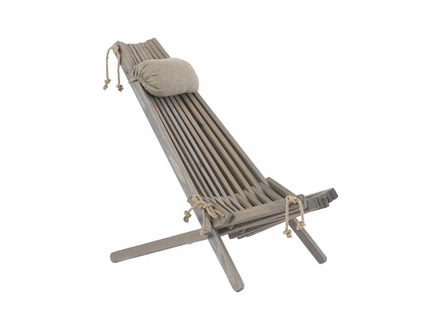 Chilienne bois EcoChair (coussin offert) Pin Gris