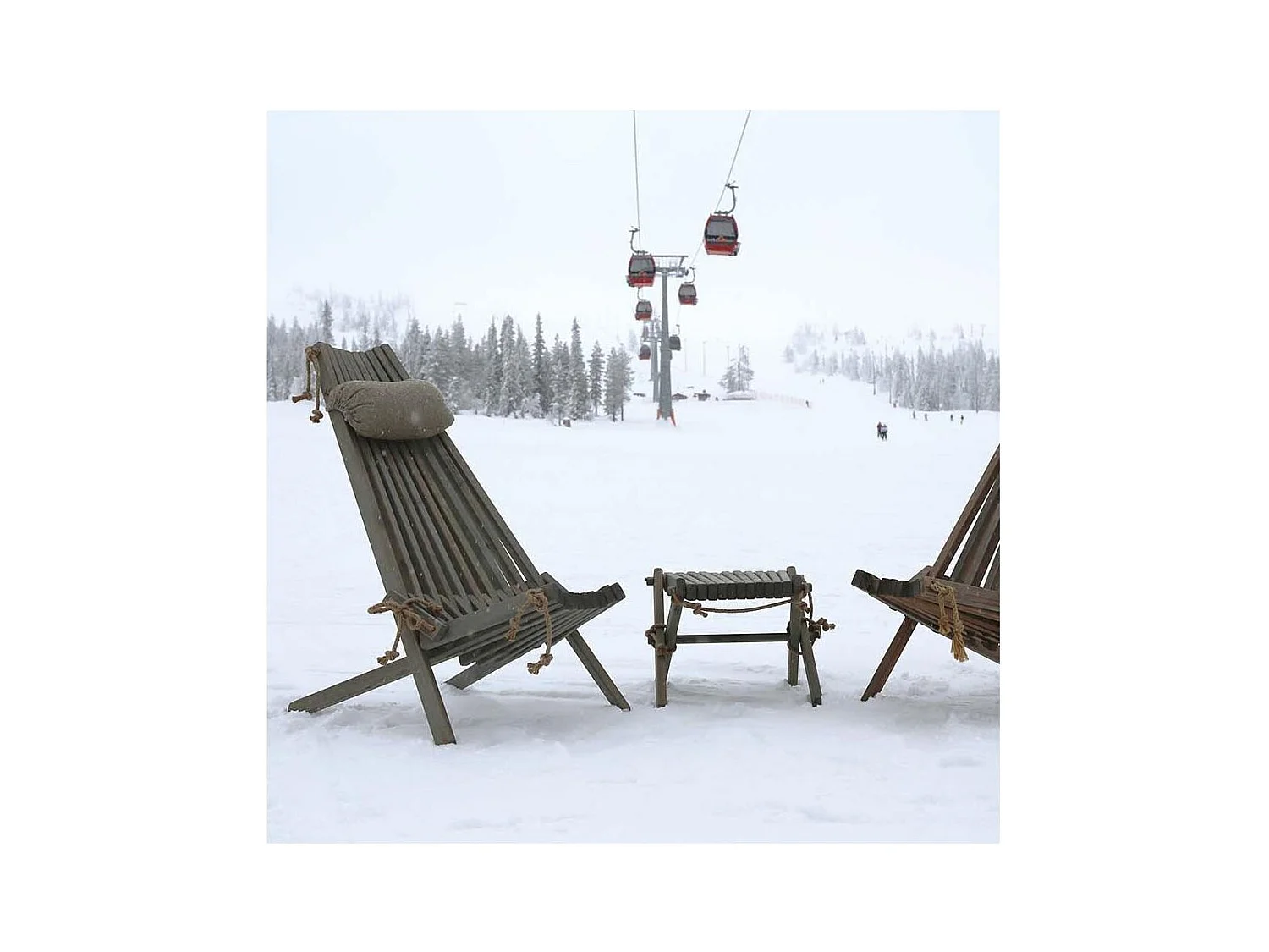 Chilienne bois EcoChair (coussin offert) Pin Gris