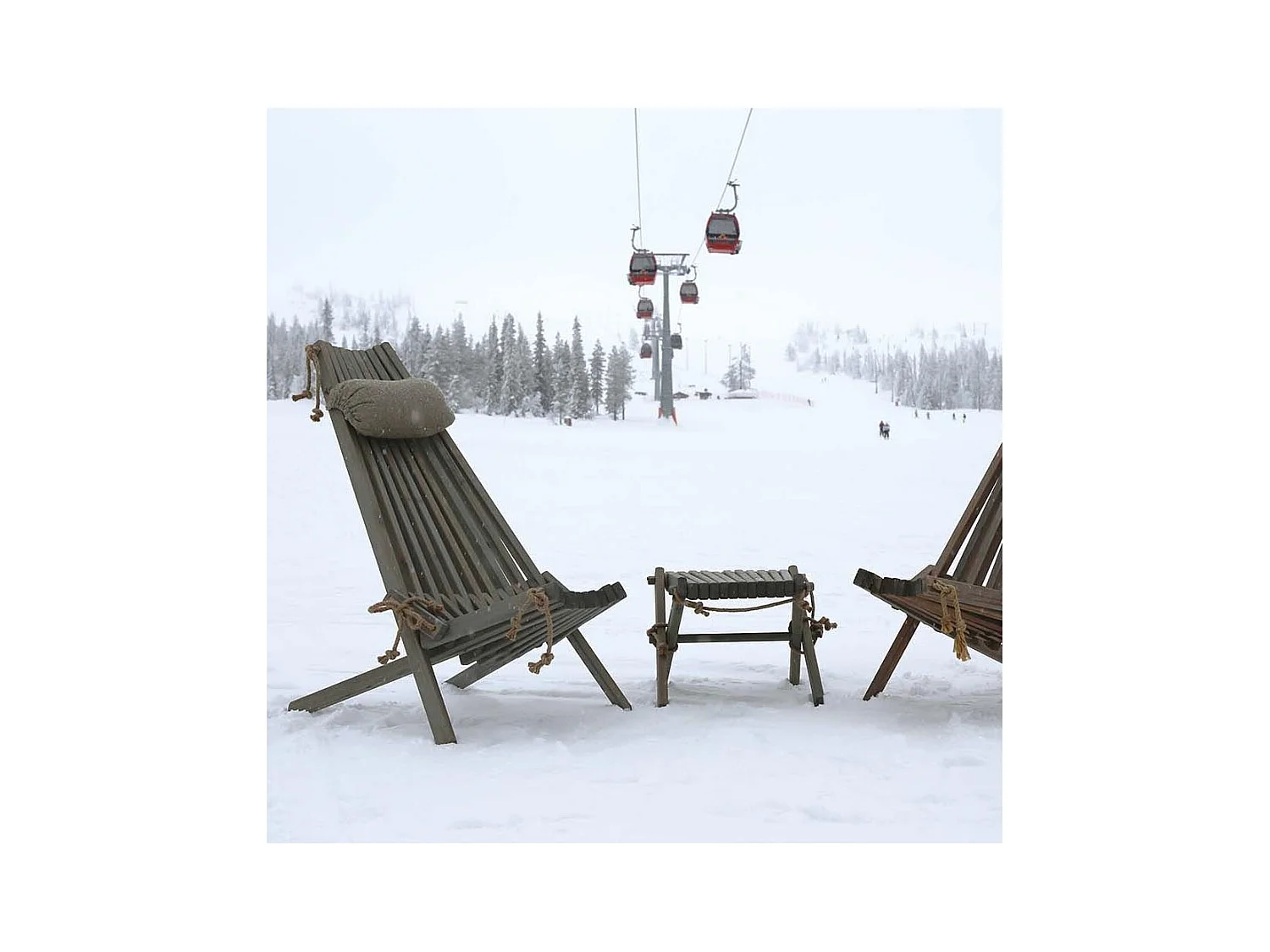 Chilienne bois EcoChair (coussin offert) Pin Gris