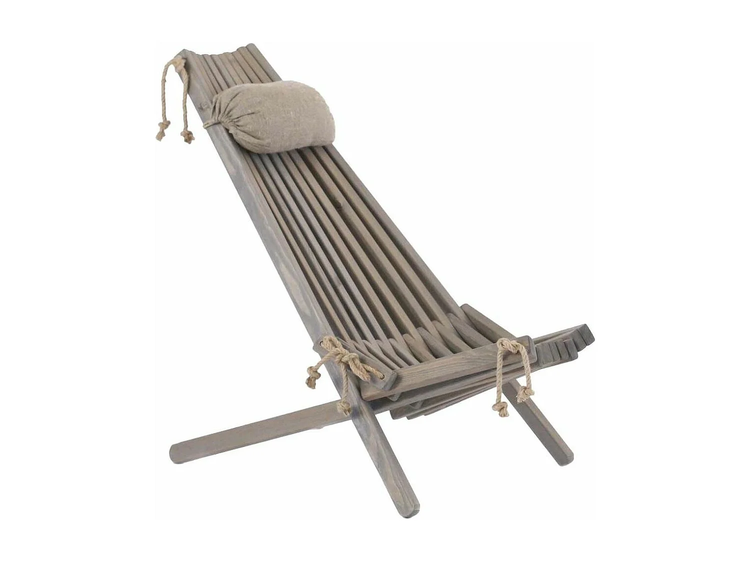 Chilienne bois EcoChair (coussin offert) Pin Gris