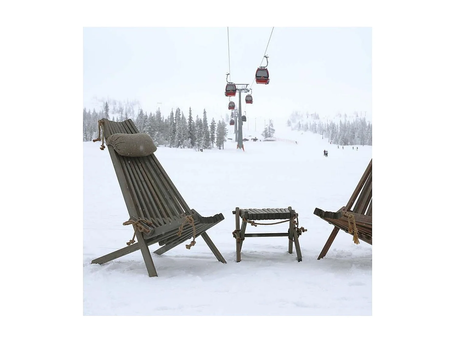 Chilienne bois EcoChair (coussin offert) Pin Gris