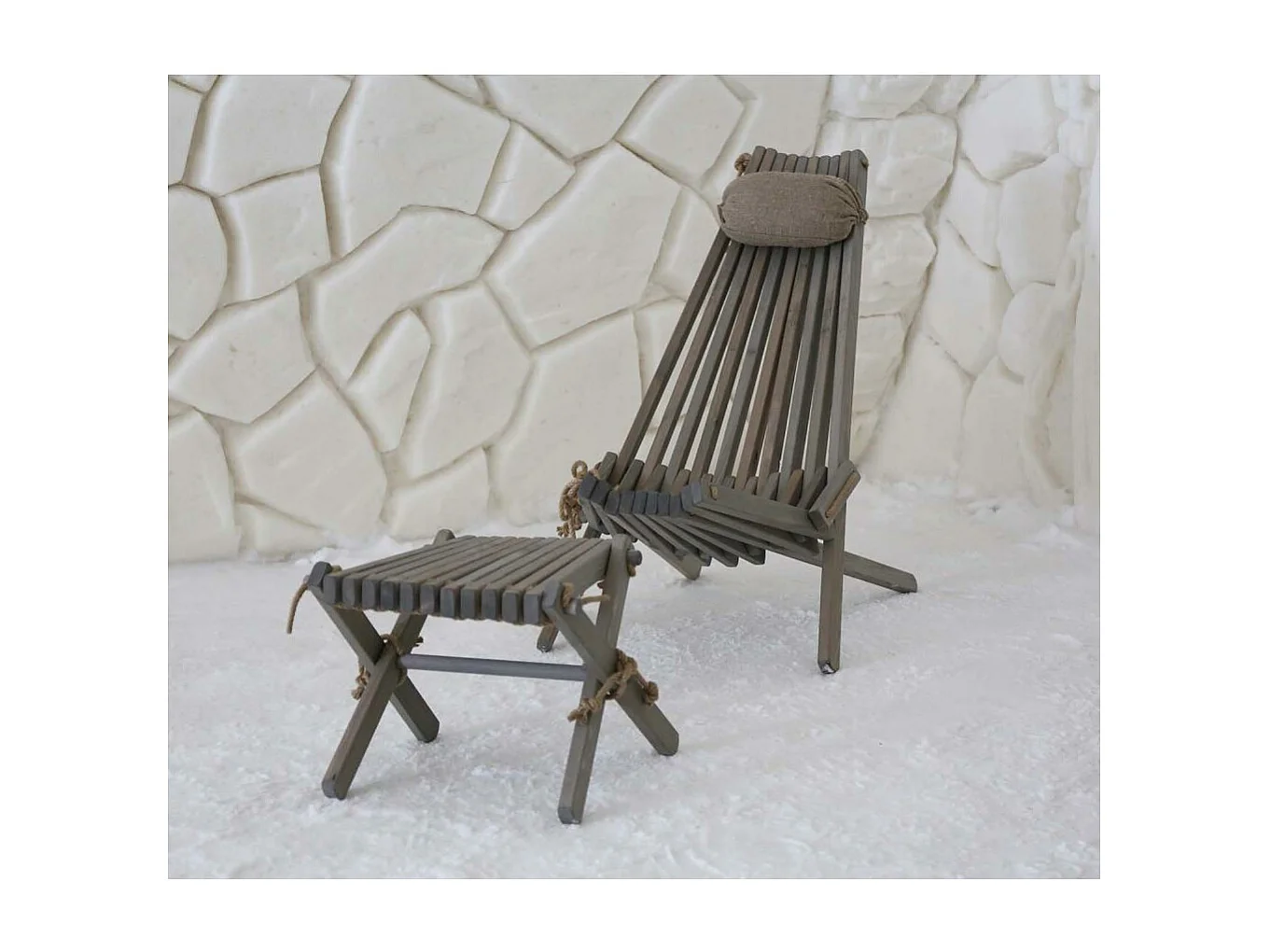 Chilienne bois EcoChair (coussin offert) Pin Gris