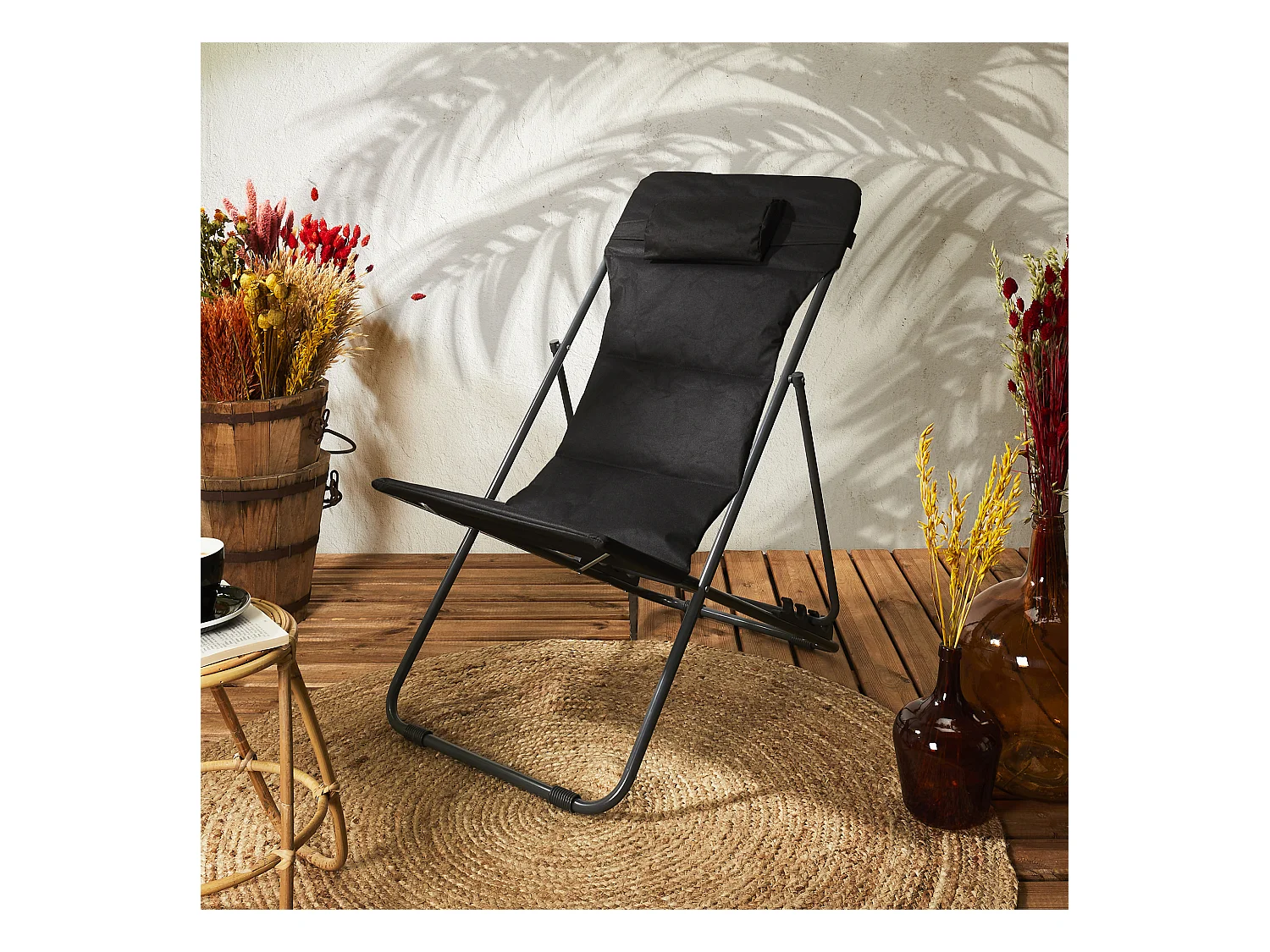 Transat Pliant Corfou Noir Noir