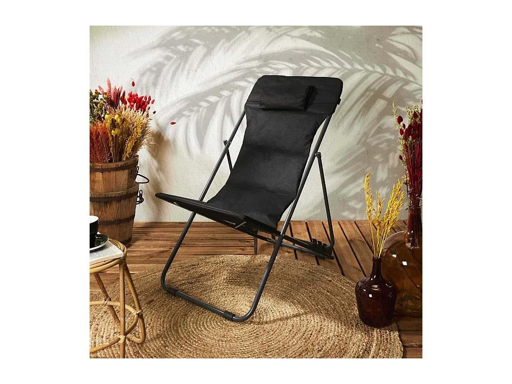 Transat Pliant Corfou Noir Noir