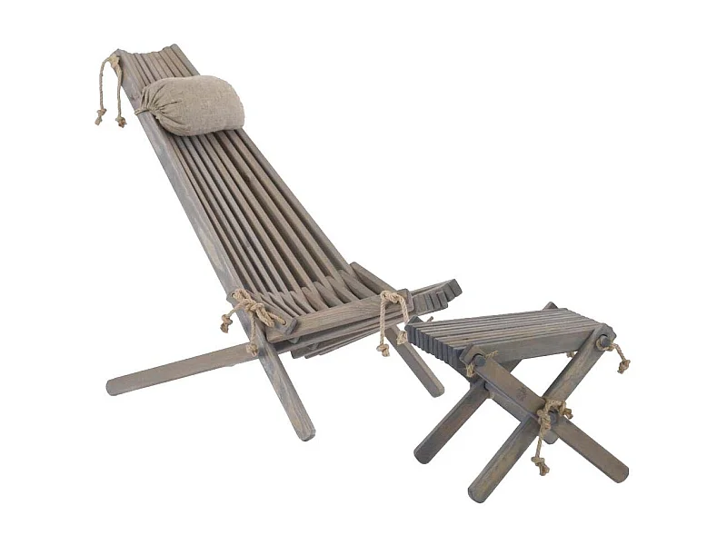 Chilienne scandinave avec repose-pieds Pin Gris