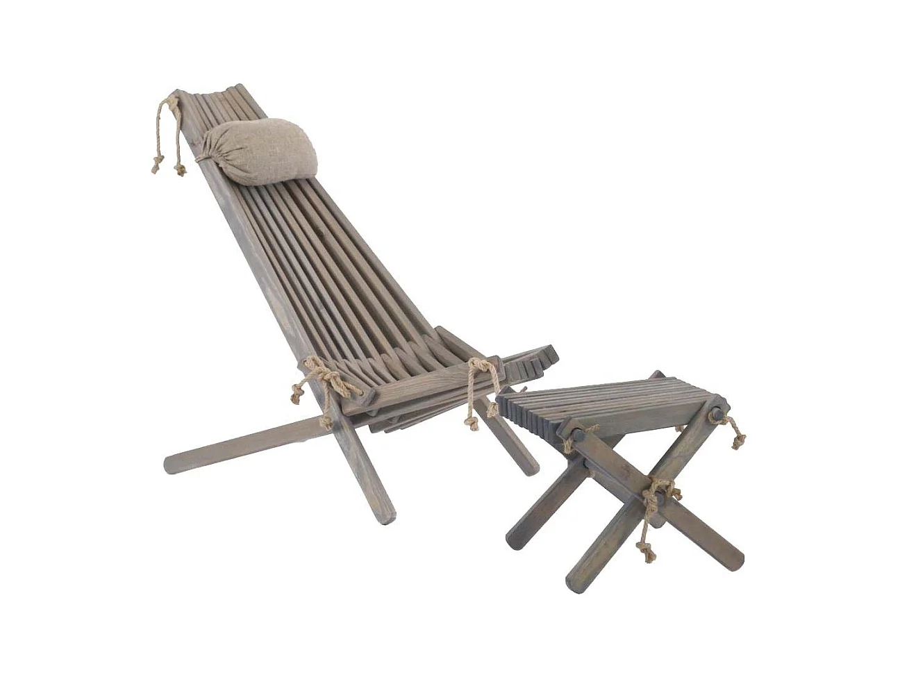 Chilienne scandinave avec repose-pieds Pin Gris