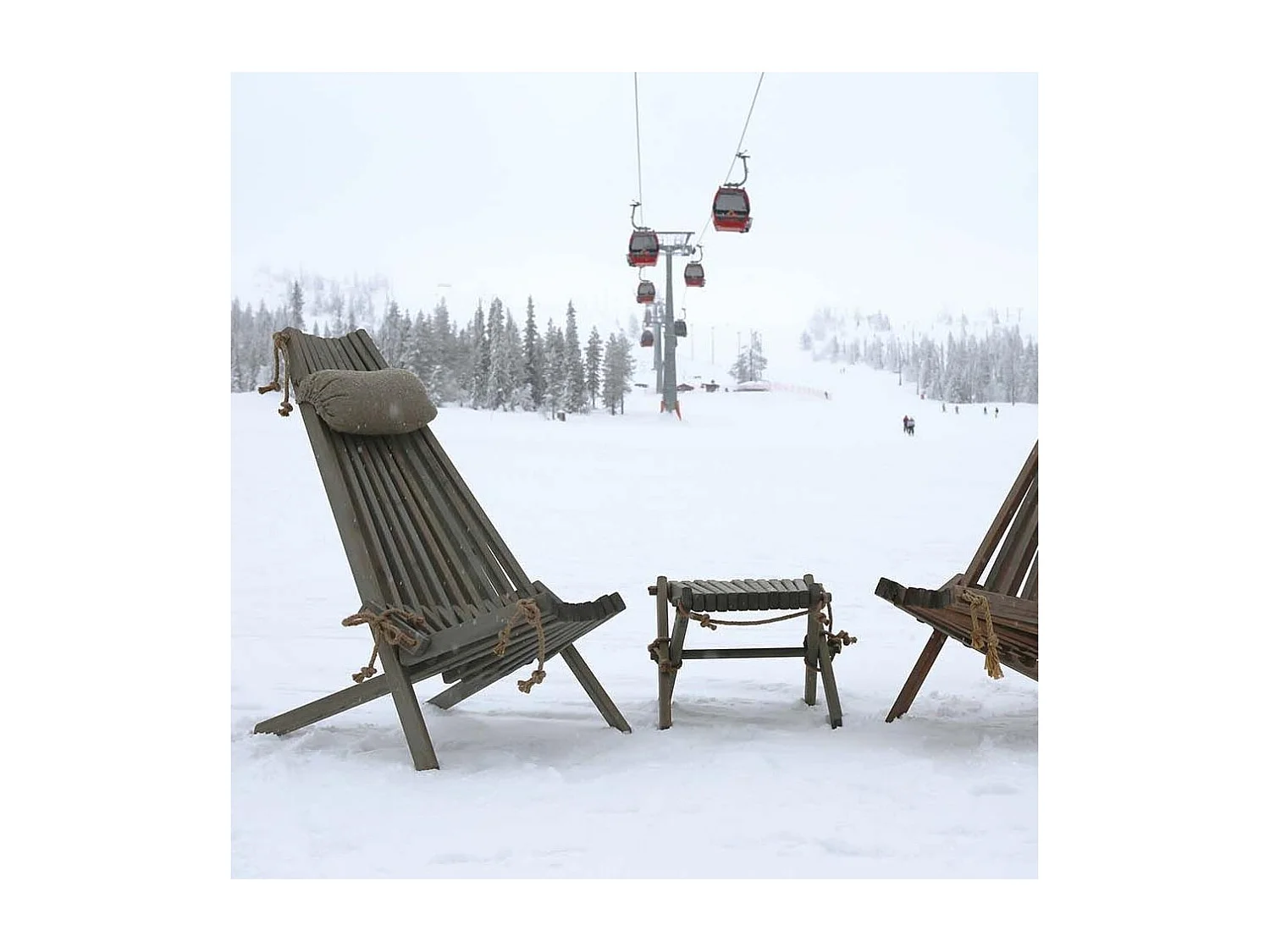 Chilienne scandinave avec repose-pieds Pin Gris