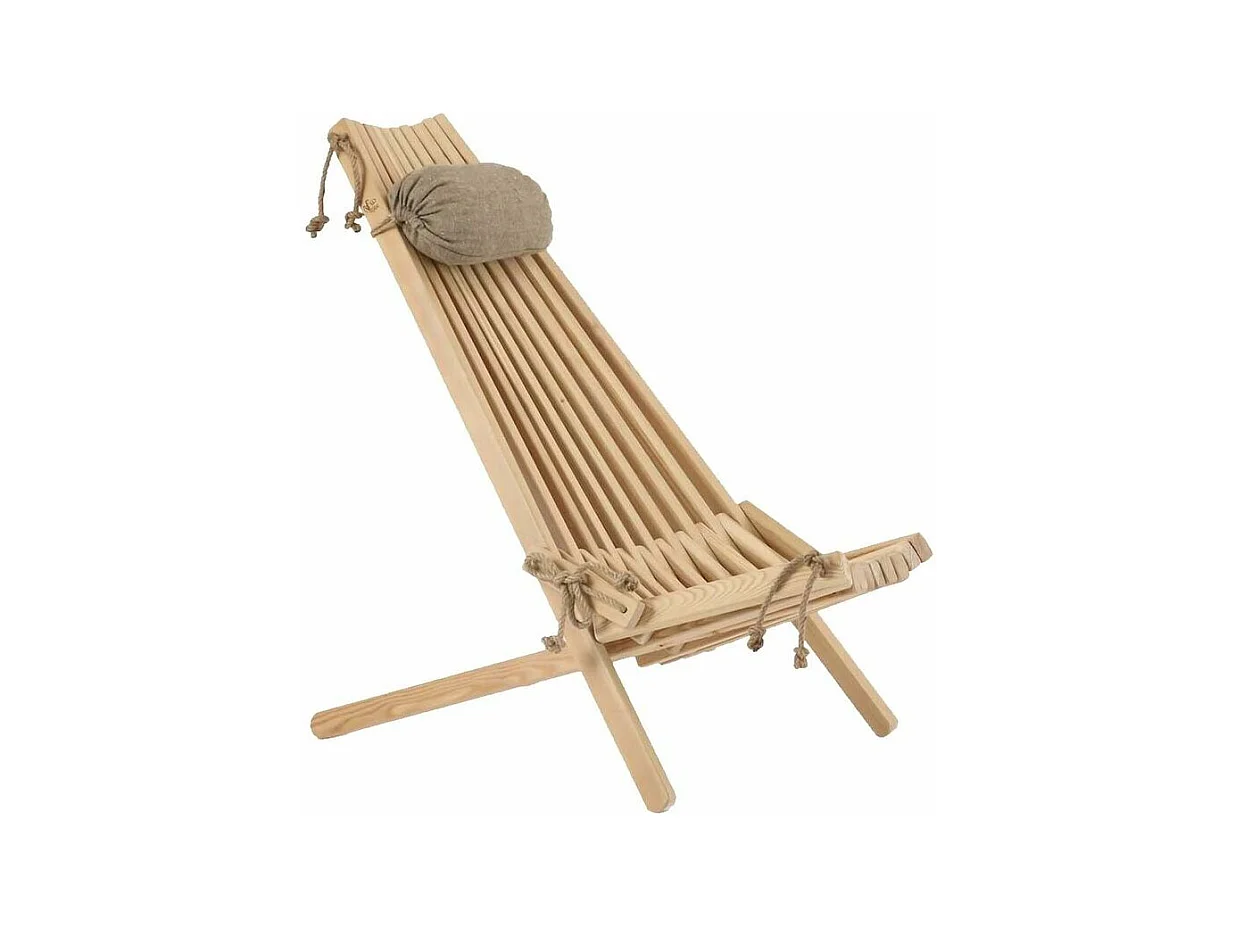 Liegestuhl aus Holz (Lärche) "EcoChair" (Kissen geschenkt)