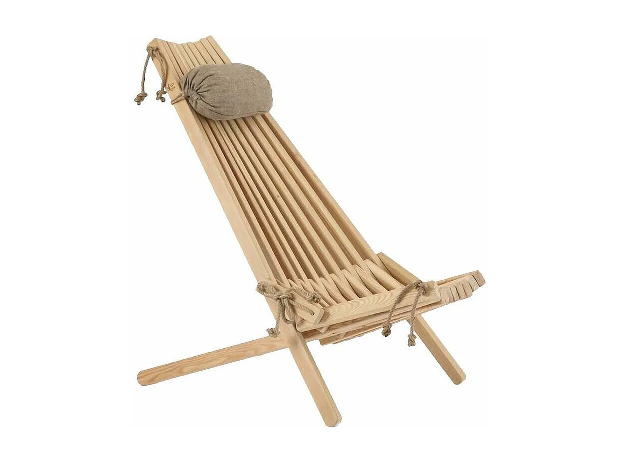 Liegestuhl aus Holz (Lärche) "EcoChair" (Kissen geschenkt)