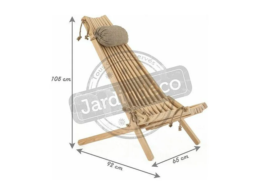 Liegestuhl aus Holz (Lärche) "EcoChair" (Kissen geschenkt)