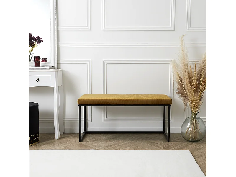 Banc Giulia Jaune Velours Cotele Jaune