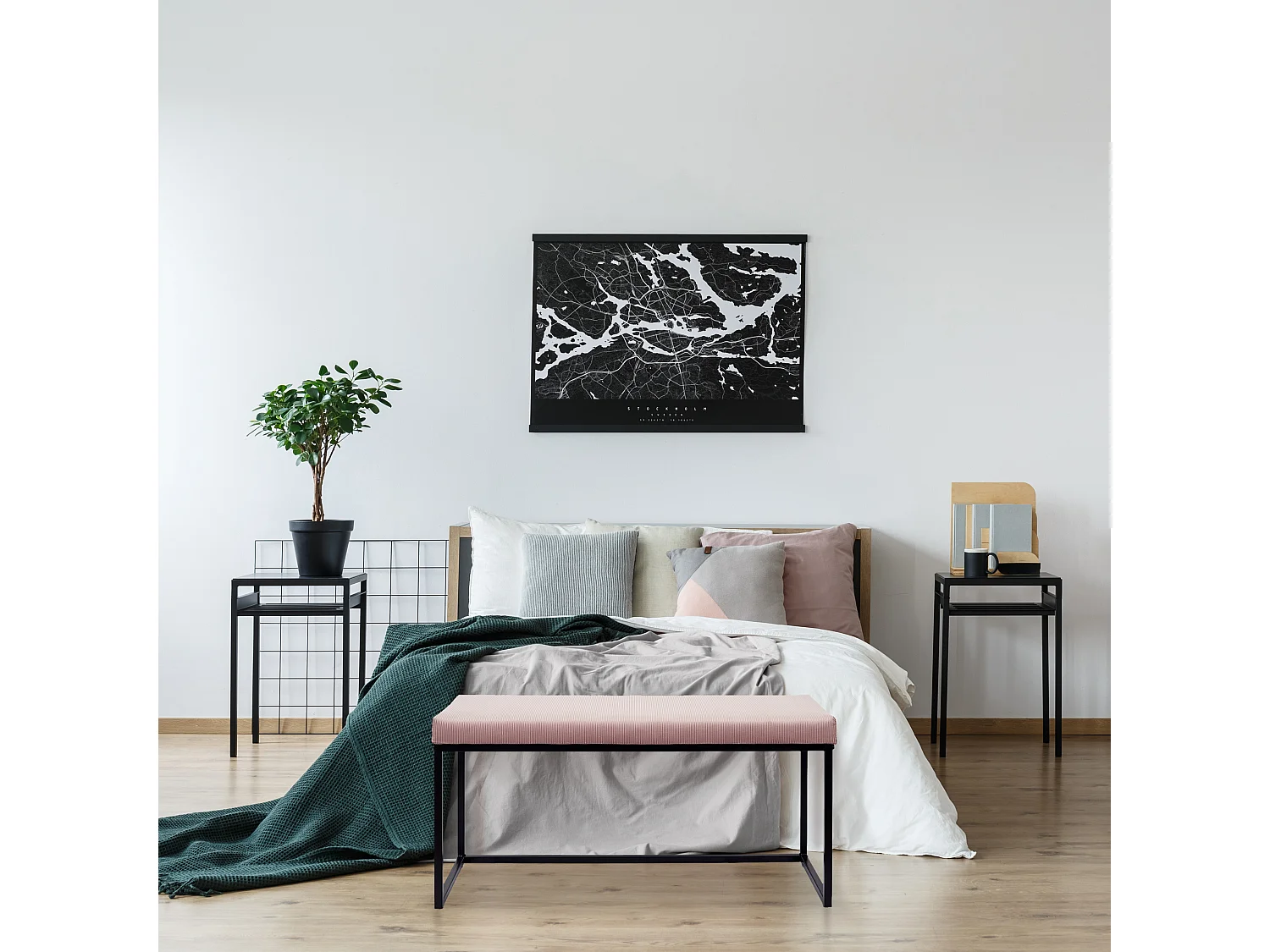 Banc Giulia Rose Velours Cotele Rose