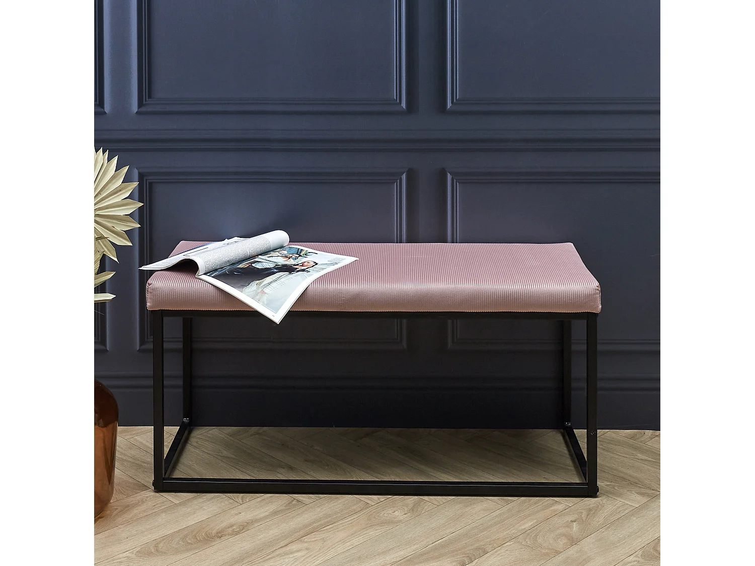 Banc Giulia Rose Velours Cotele Rose