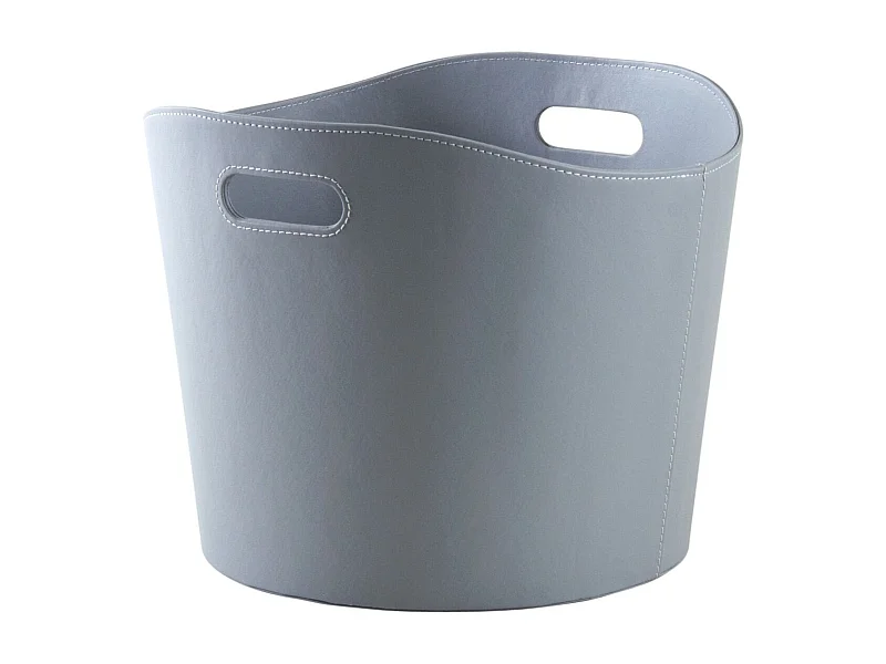 Corbeille à bûches ronde en polyuréthane gris