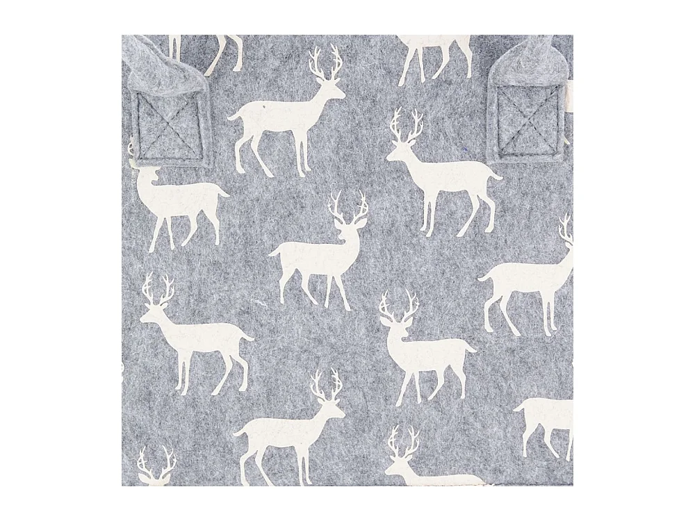 Graue Holztragetasche aus Wollfilz