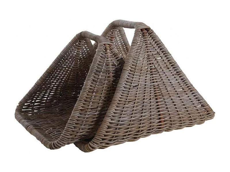 Série de 2 paniers à bûches en poelet gris