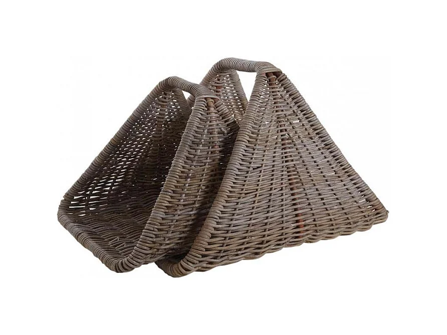 Série de 2 paniers à bûches en poelet gris