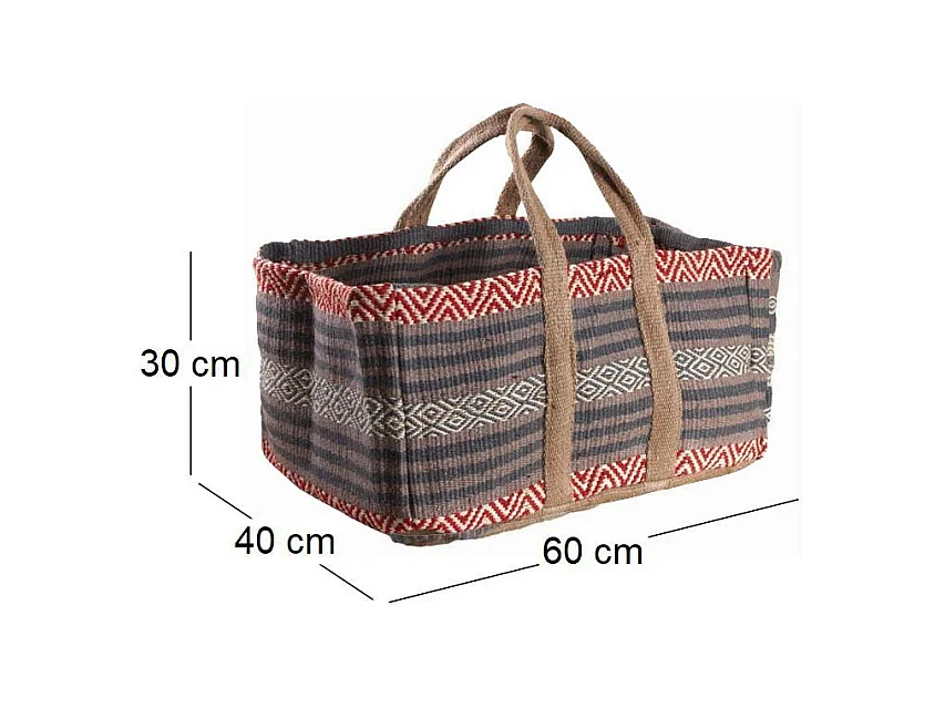 Sac à bûches en toile de jute épaisse Pampa