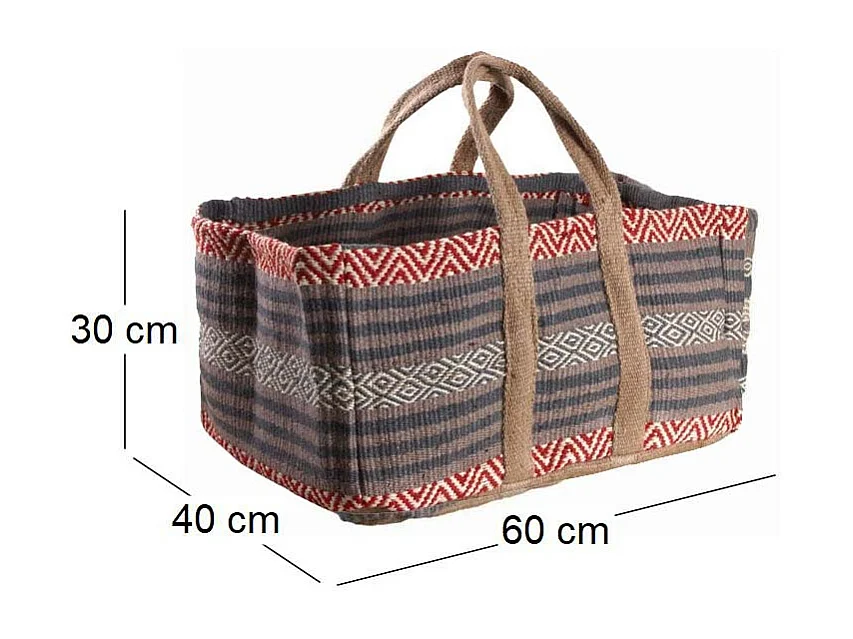 Sac à bûches en toile de jute épaisse Pampa