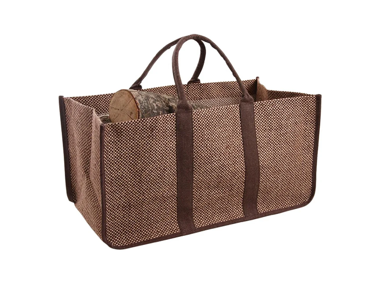 Sac à bûches en toile de jute