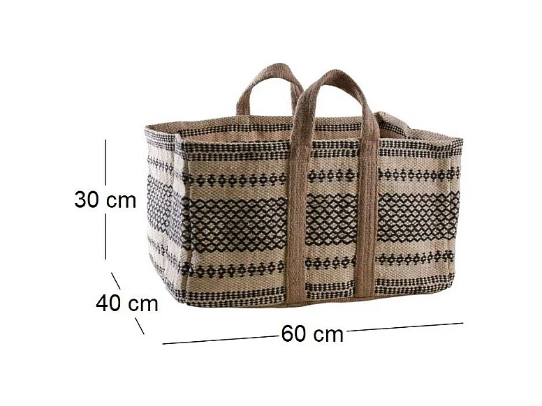 Sac à bûches en toile de jute épaisse Pampa