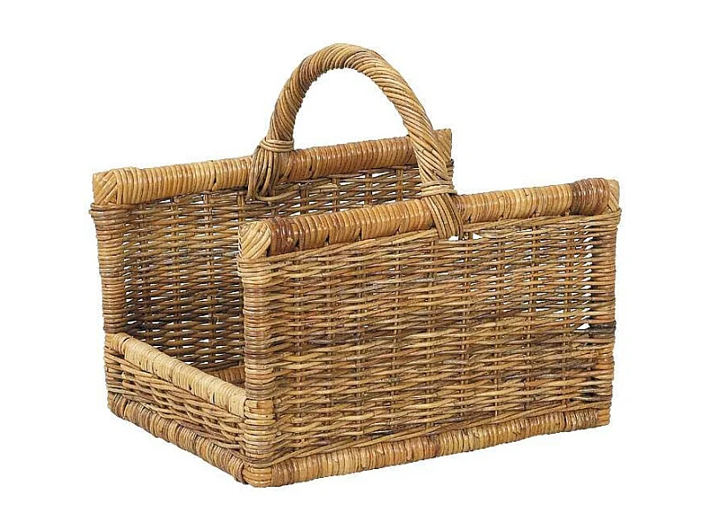 Panier à bûches en poelet avec anse renforcée