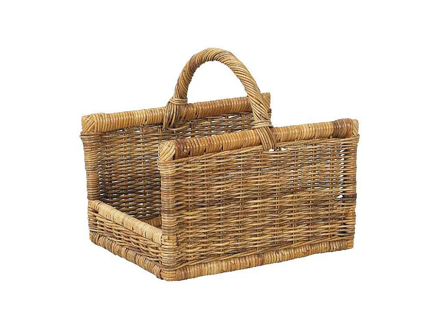 Panier à bûches en poelet avec anse renforcée
